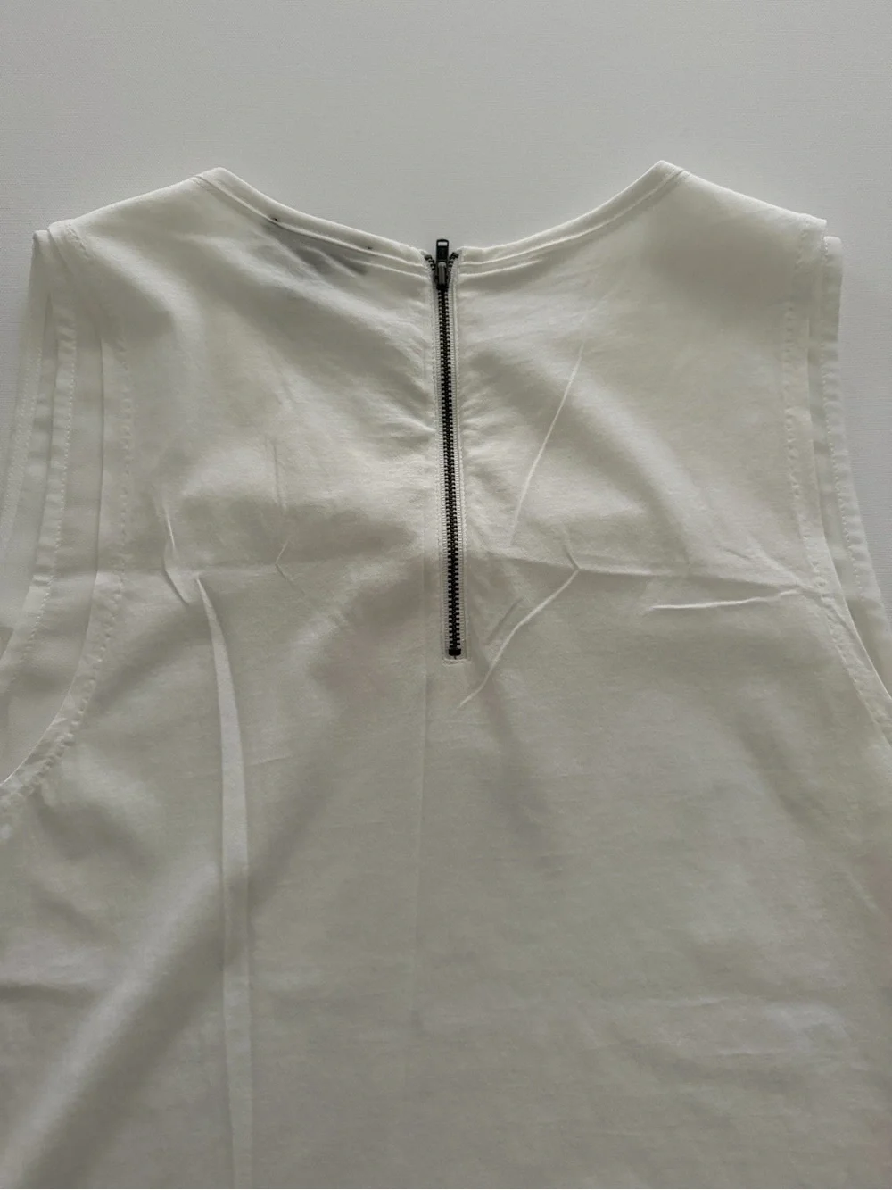 J. Crew White Sleeveless Ruffle-Hem Tank